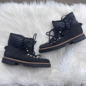 Ganni Black Quilted Winter Boots Size 7.5